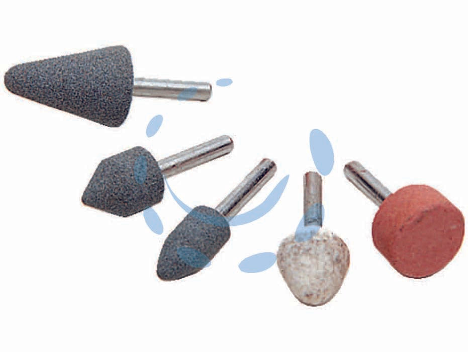 Molette abrasive in ceramica in set da 5 pz. assortite, con codolo ø mm.6 - Nessuna Descrizione per questo prodotto