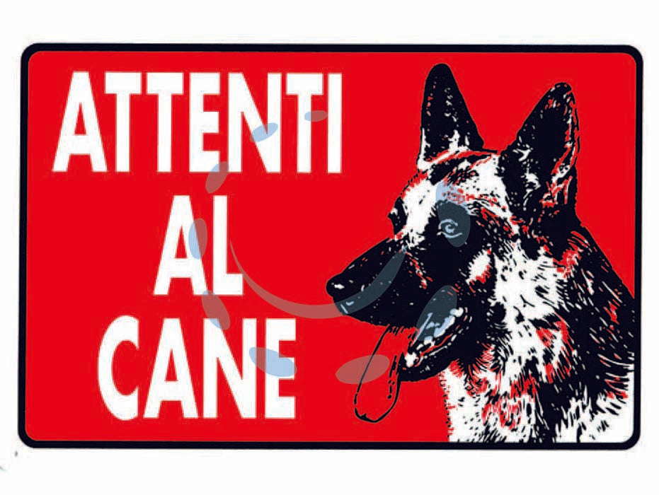 Cartello attenti al cane - cm.30x20h. - in polipropilene compatto