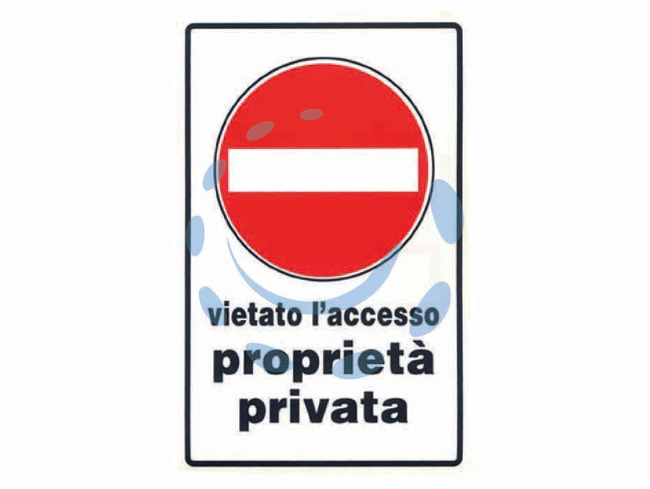 Cartello vietato laccesso proprieta privata - mm.20x30h. - in polipropilene compatto