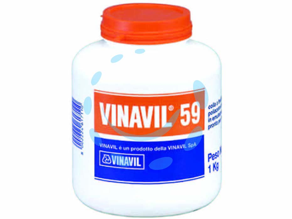 Colla vinavil 59 kg.1 - Kg.1 - adesivo acetovinilico ad alto residuo secco, trasparente dopo l’essiccazione, senza solventi. adatto per incollare legno, imp...