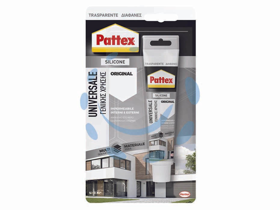 Pattex silicone sista silicon 5 trasparente - ml.50 - in blister, sigillante siliconico acetico antimuffa, colore trasparente, universale, ideale per incollaggi e sigillature tra ...