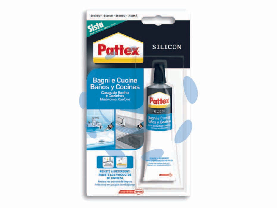 Pattex silicone sista silicon 5 bianco - ml.50 - in blister, sigillante siliconico acetico, colore bianco, la speciale resistenza alla formazione di muffe lo rende ideale per...