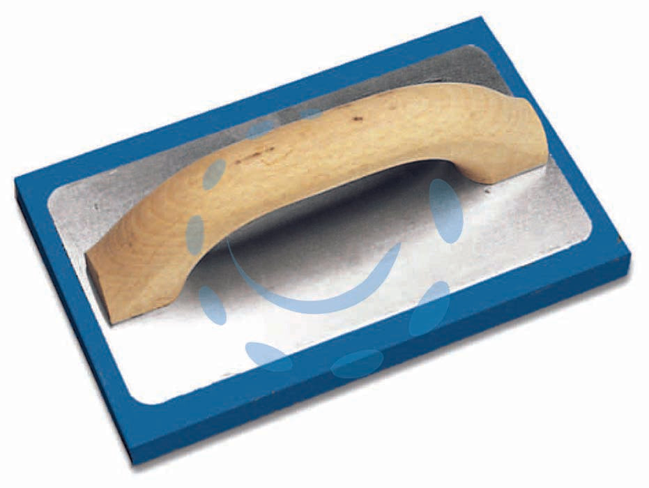 Frattone in spugna blu manico legno art.819 - cm. 24x10 art.819/2E - supporto in alluminio manico in legno spessore mm.15