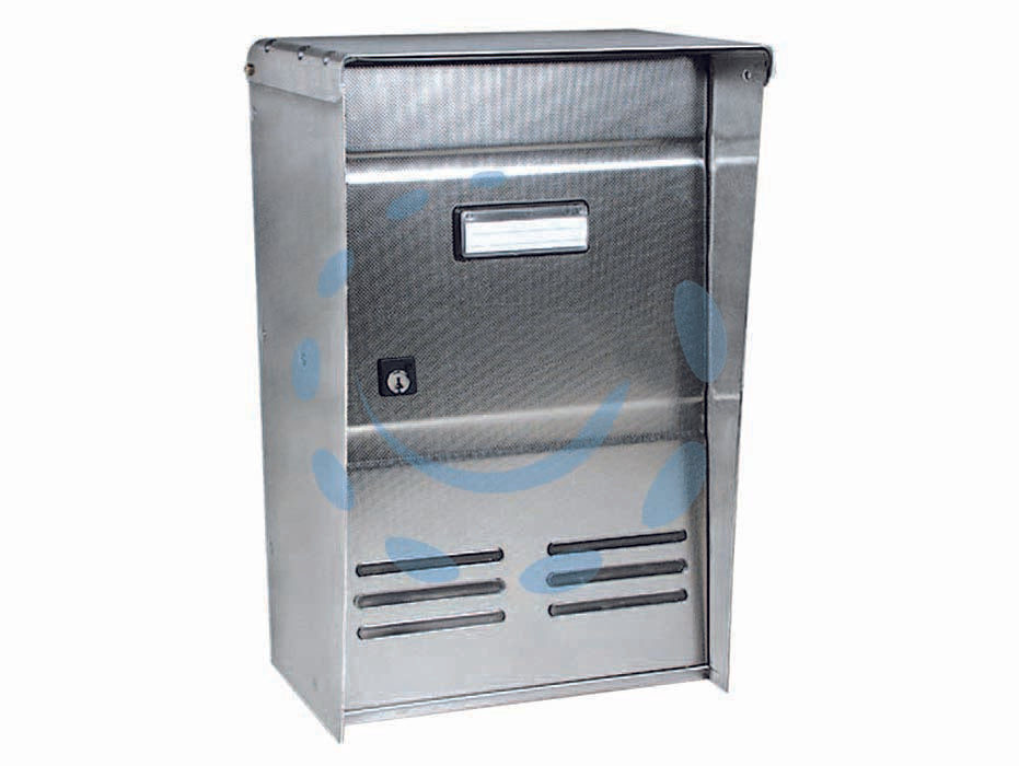 Cassetta postale portariviste inox serie dublo per esterni - cm.26x12x37,5h. - acciaio inox 18/10 satinato - con tettino, dotazione 2 chiavi, adatta per contenere riviste di ampio formato, garantita anticorrosione (DUBLO EVO)