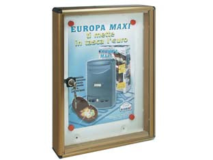 Bacheca porta avvisi per interni cm.30x5x40h. - cm.30x5x40h. - cornice in alluminio anodizzato bronzo con sportello frontale in plexiglas, dispone di magneti ferma avvisi per rendere più c...