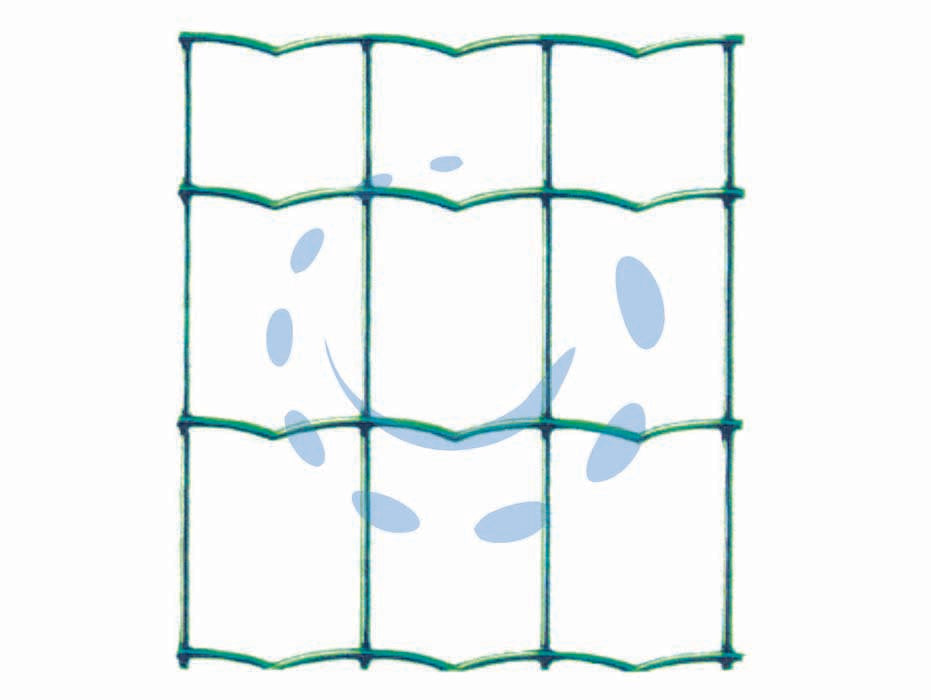 Rete elettrosaldata zincata plastificata verde ondulata novaplax - filo ø mm.2,2 est. - cm.60h. - rete elettrosaldata zincata e plastificata attraverso il processo di plastificazione 'GALVAPLAX PROCESS' colore verde alpi, l...