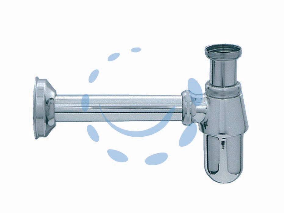 Sifone a bottiglia in ottone cromato - 1' con canotto ø mm.26x200 - Nessuna Descrizione per questo prodotto