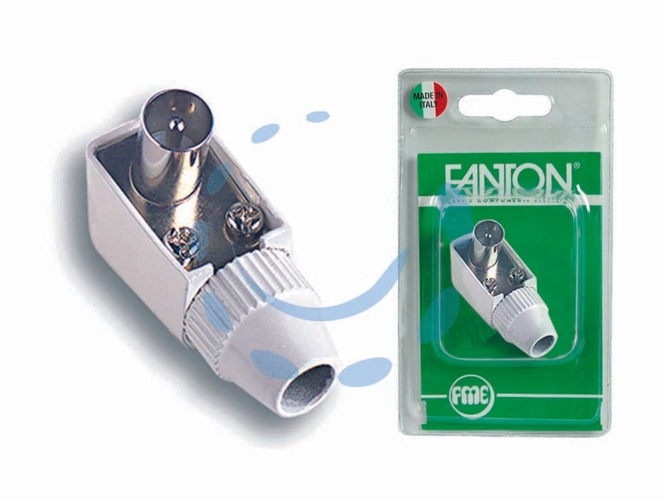 Spina a pipa tv uscita 90° in blister - mm.9,5 37040 - in confezione singola blister