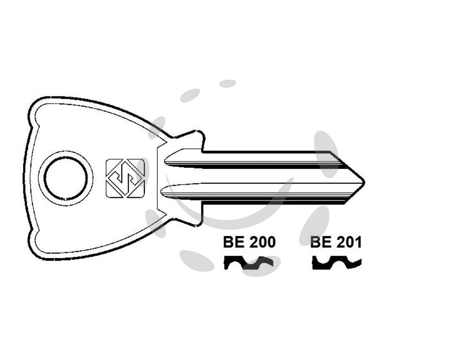 Chiavi per cilindri beta 4 spine grandi - BE200 DX - in ottone nichelato