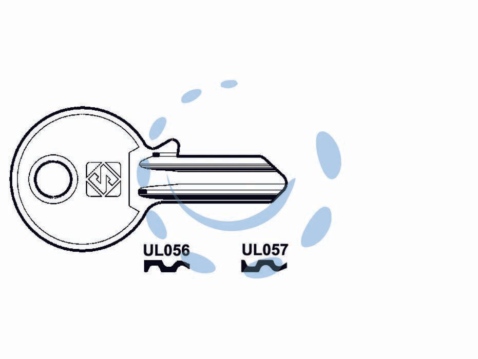 Chiavi per cilindri universal 3 spine piccole - UL057 SX - in ottone nichelato
