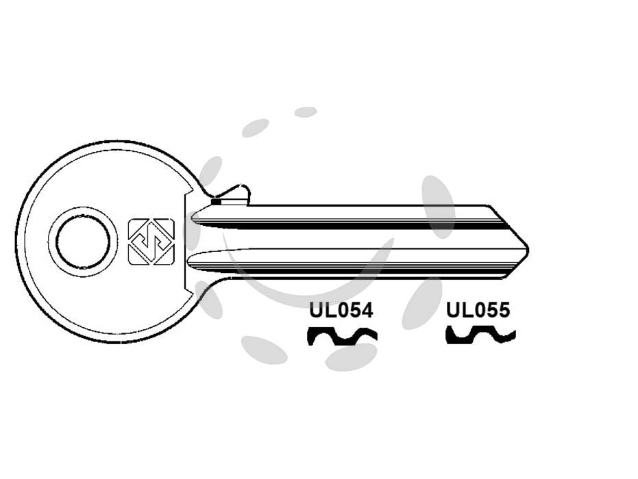 Chiavi per cilindri universal 6 spine grandi - UL055 SX - in ottone nichelato