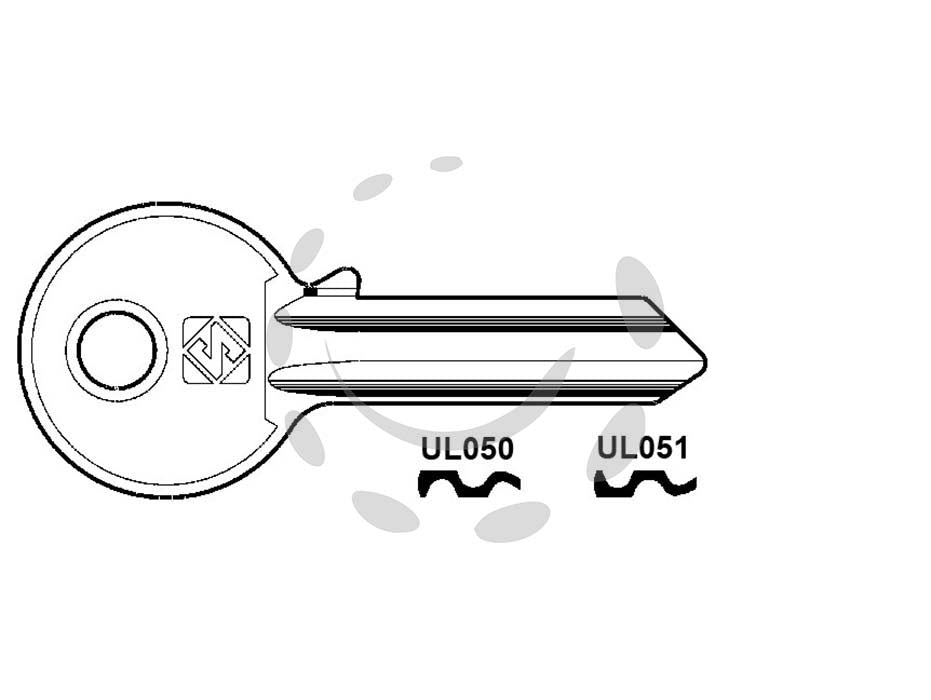 Chiavi per cilindri universal 5 spine grandi - UL051 SX - in ottone nichelato