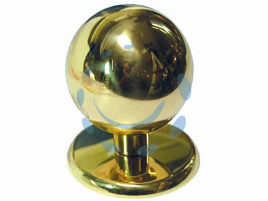 Pomolo a sfera per portoncino in ottone lucido - ø mm.70 - in ottone lucido verniciato