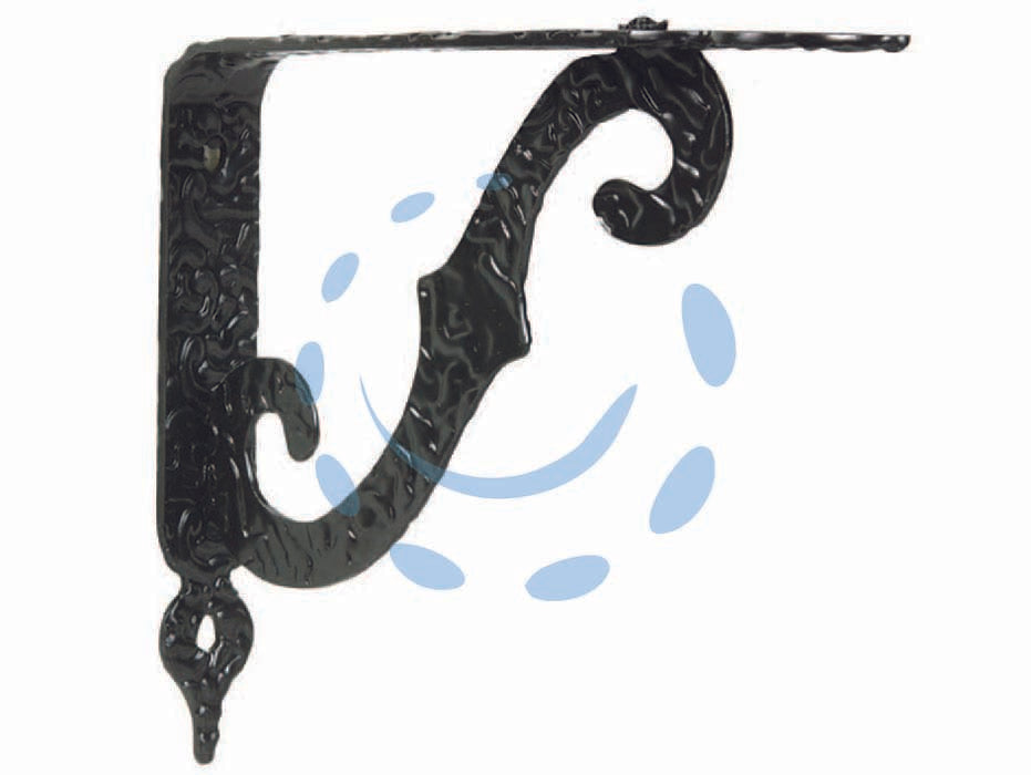 Mensole ornamentali brackets - mm.150 (6'x4'1/2) - in ferro battuto verniciato nero