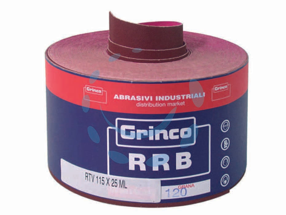 Carta resinata al corindone rrb con velcro - grana 60 - mm.115h. utilizzo: ideale per lavorazioni manuali e con elettroutensili su legno, materie plastiche e lamiere metalliche, v...