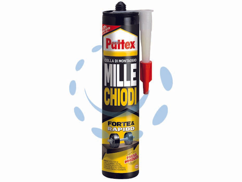 Pattex millechiodi original in cartuccia per interni - gr.400 - in cartuccia, adesivo acrilico in dispersione acquosa caratterizzato da una notevolissima forza adesiva iniziale (per effetto...