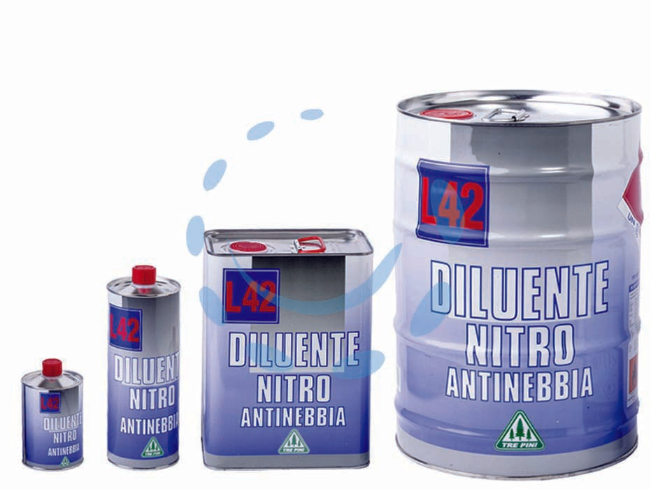 Diluente nitro antinebbia - lt.0.5 - diluente nitro antinebbia di formulazione bilanciata, idoneo per la diluzione di vernici di fondo, antiruggini e per usi gene...