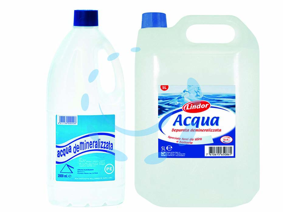 Acqua demineralizzata lt.2 - lt.2 - utilizzo: per l’auto, batterie e radiatori. per la casa, ferri da stiro, bollitura siringhe.