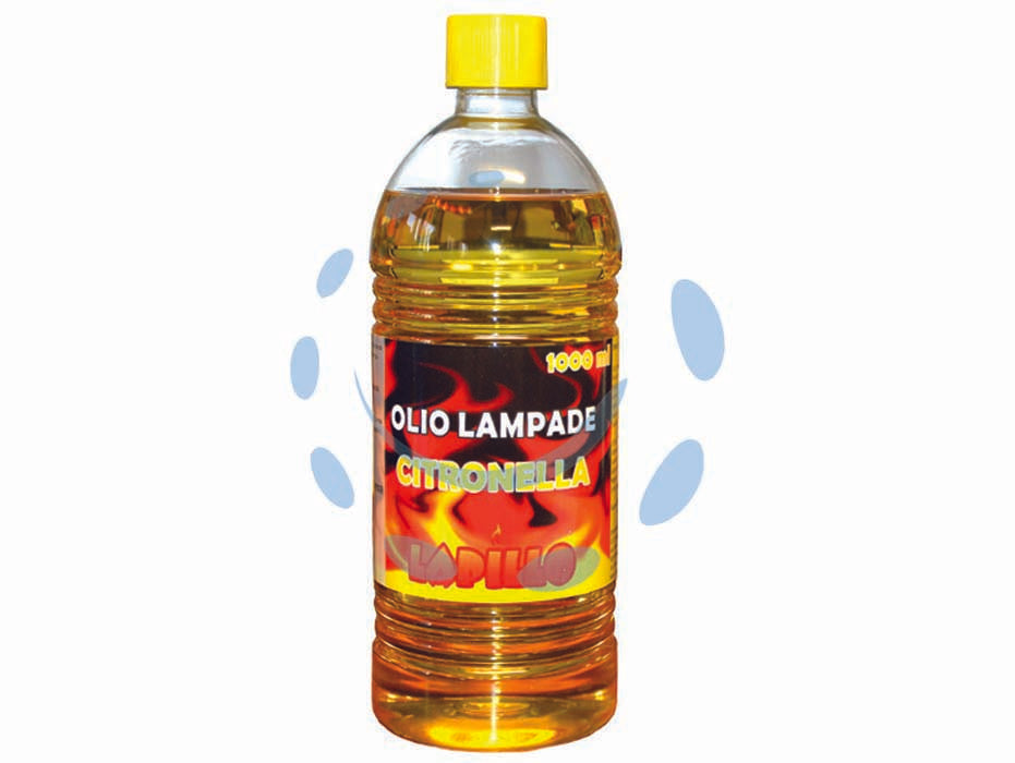 Olio alla citronella per lampade e torce - lt.1 in flacone - olio profumato per torce e lampade con essenza di citronella altamente raffinato e a bassa fumosità, idoneo ad allontanare in...