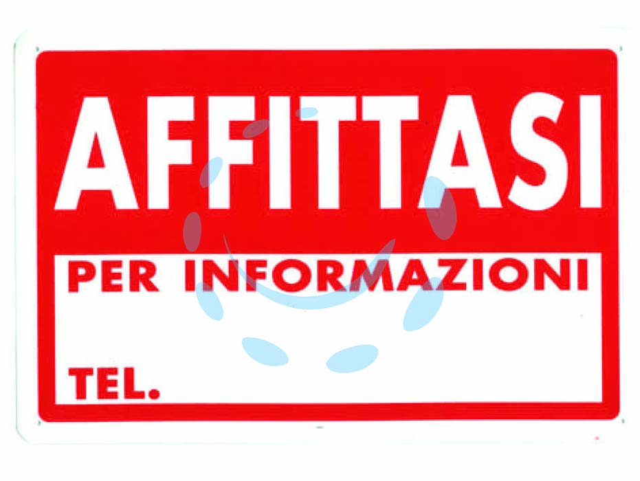 Cartello affittasi - cm.30x20h. - in polipropilene compatto