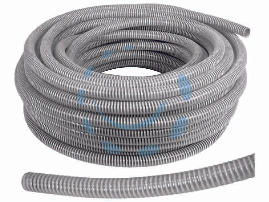 Tubo spiralato per alimenti - ø mm.40 interno - in rotoli da mt.25, tubo spiralato in PVC con spirale di rinforzo in PVC rigido anti-urto, adatto per mandata e aspirazione l...