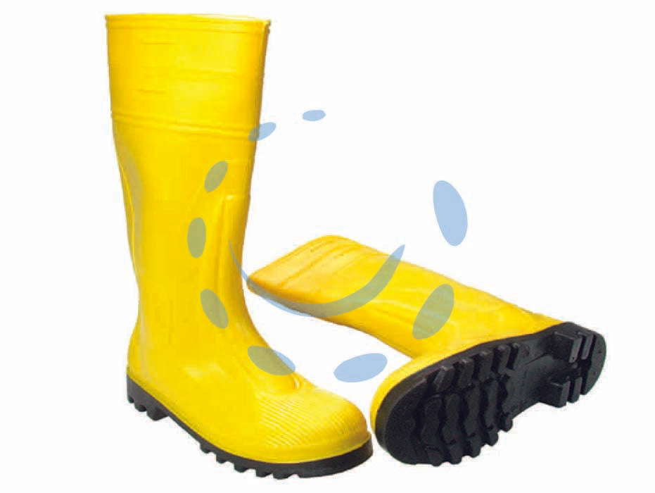 Stivali di sicurezza in pvc giallo en 345 - n°44 - con puntale e intersuola in acciaio