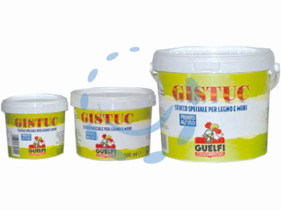 Stucco in pasta gistuc in barattolo - Kg.1 (ml.500) - stucco in pasta per legno e muri caratterizzato da ottima spatolabilità, facile da carteggiare, è elastico e non imputrisce ,...