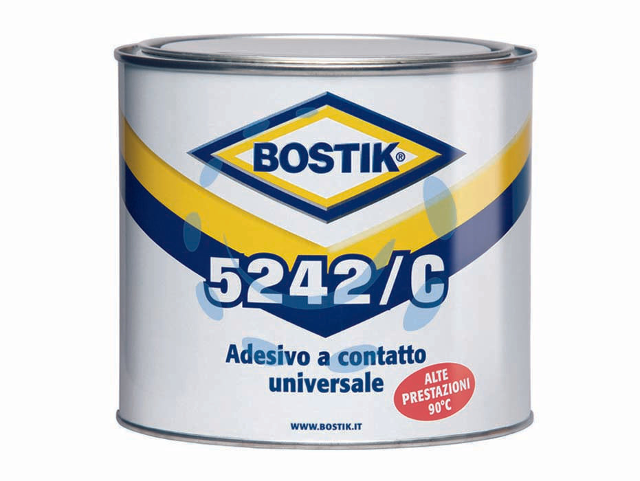 Bostik 5242 - ml.400 - adesivo a contatto con resistenza alle alte temperature circa 90°C, per laminati plastici e acciaio inox, su legno compensato...