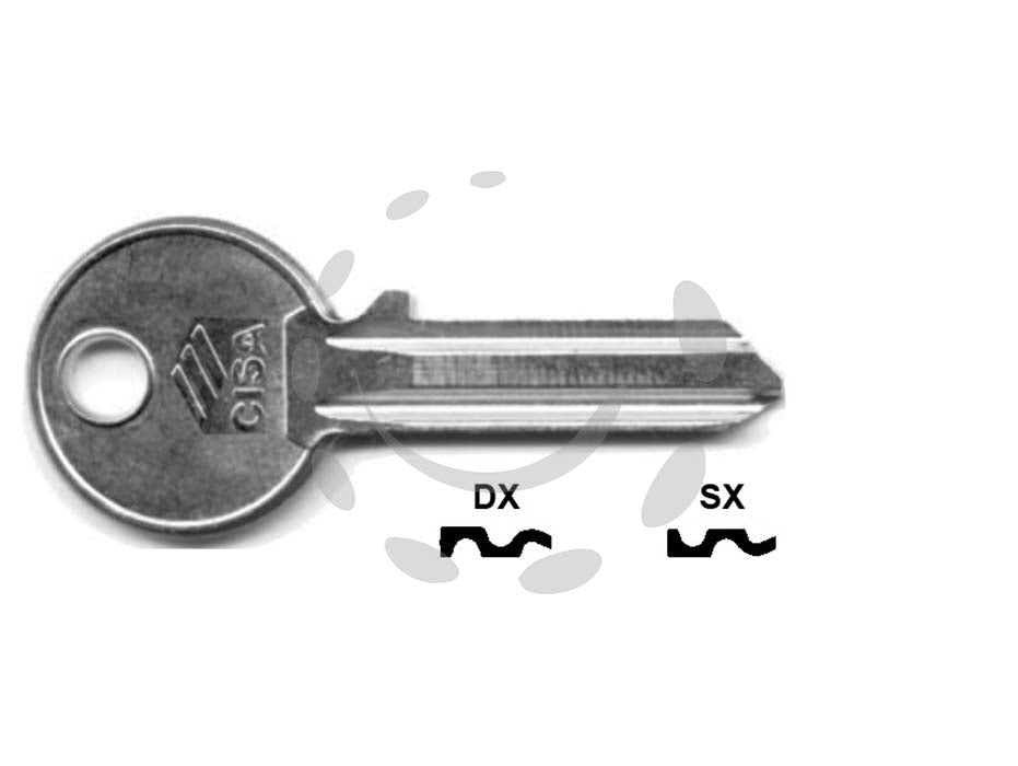 Chiavi 5 spine grandi 01310 - 01310001 DX (tipo silca CS 206) - in ottone nichelato, per lucchetti da 50-60 e cilindri