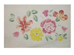 Tappetino antiscivolo rettangolare fantasia fiori - cm.80x50 - per uso domestico