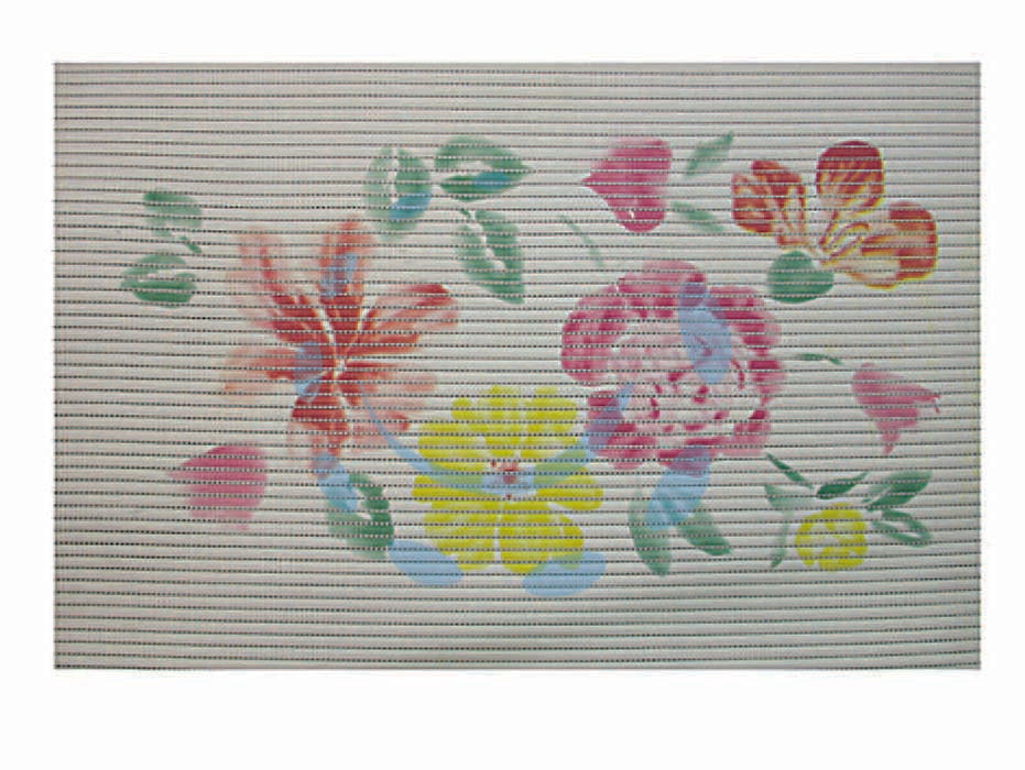 Tappetino antiscivolo rettangolare fantasia fiori - cm.80x50 - per uso domestico