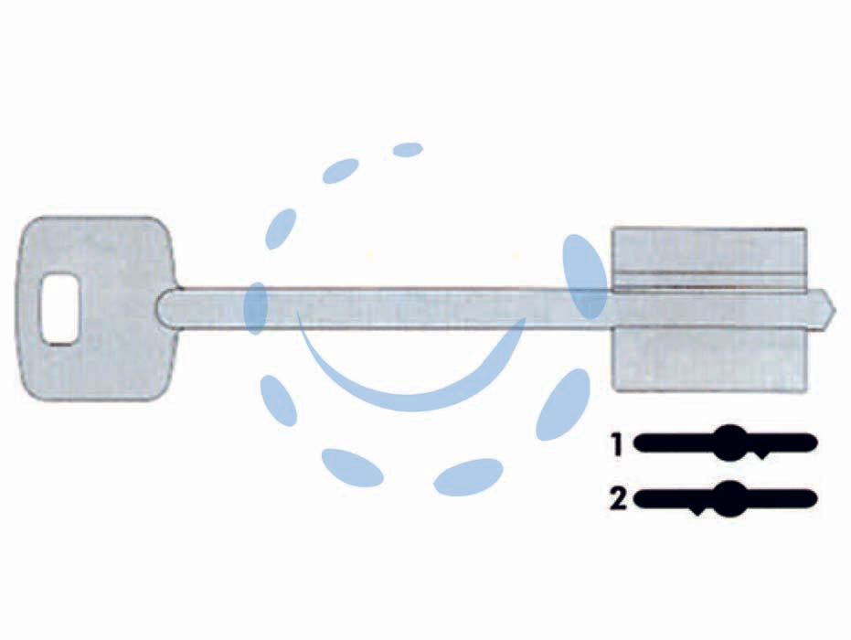 Chiavi doppia mappa 00120 - 00120001 DX (tipo silca CSLC) - in ottone nichelato, a 6 leve testa nylon
