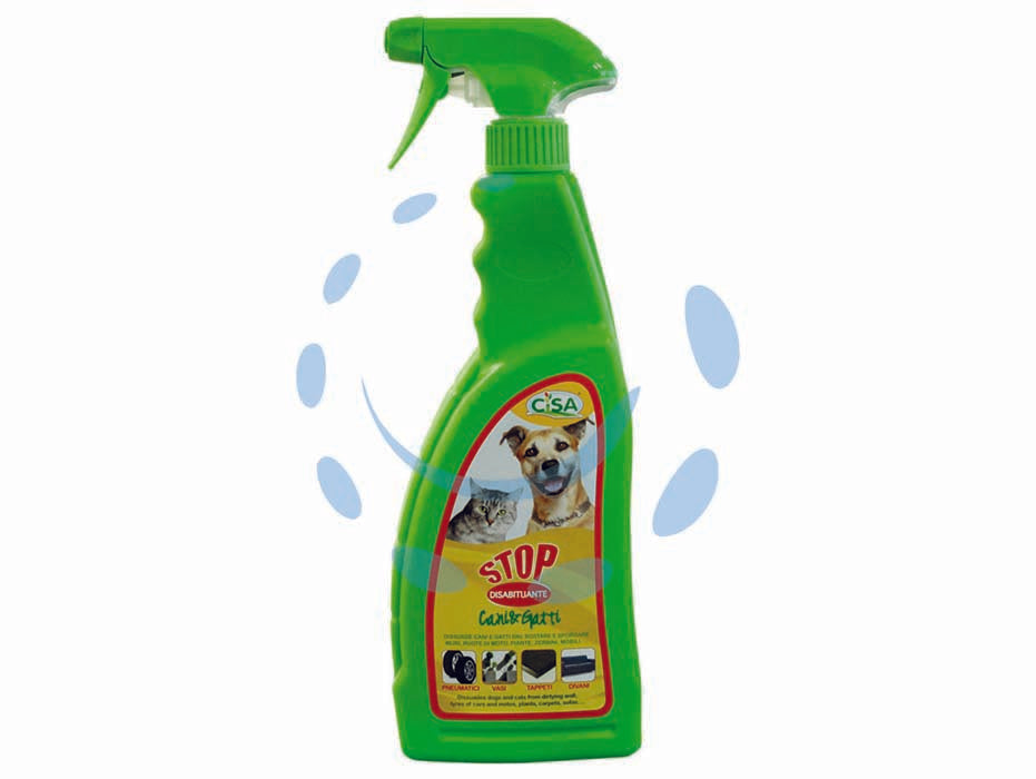 Disabituante per cani e gatti - ml.750 in flacone spray - appositamente studiato per evitare che cani e gatti sporchino nei luoghi indesiderati quali ambienti domestici, pavimenti, mu...