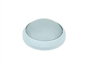 Plafoniera tonda in alluminio per esterno - 100w IP54 ø mm.258x125h. bianco - vetro smerigliato