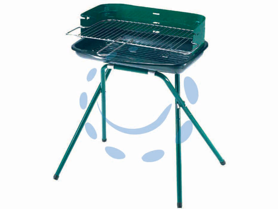 Barbecue rettangolare quattro gambe colorado - bracere cm.50x30 - altezza di cottura cm.65, griglia di cottura in acciaio cromato con maniglie, regolabile in 3 posizioni, grata reggicarbone i...