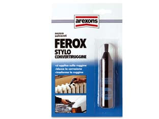 Convertiruggine ferox stylo - ml.15 - in blister pronto all’uso a base di resine sintetiche disperse in acqua, distrugge e previene la ruggine trasformandola in un...