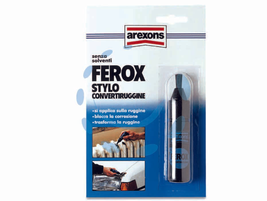 Convertiruggine ferox stylo - ml.15 - in blister pronto all’uso a base di resine sintetiche disperse in acqua, distrugge e previene la ruggine trasformandola in un...