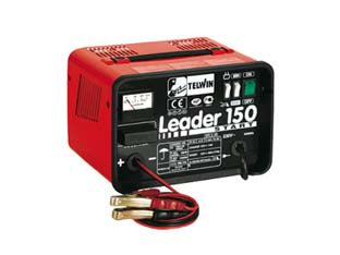 Caricabatterie con avviatore leader 150 start 20/140a 12v - potenza assorbita 0,3/1,4 Kw, monofase, tensione di rete 230v / 50/60Hz, tensione di carica e avviamento 12v, corrente di car...