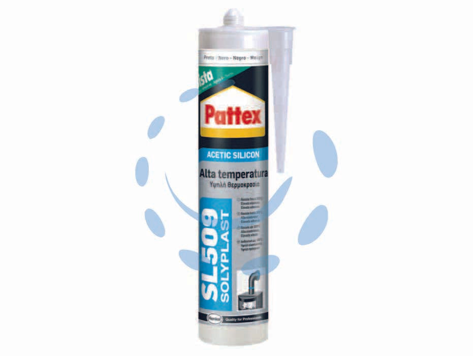 Pattex silicone sista sl 509 alte temperature colorato - ml.300 nero - in cartuccia, sigillante siliconico acetico, ideale per sigillare parti metalliche esposte ad alta temperatura (250°C in cont...