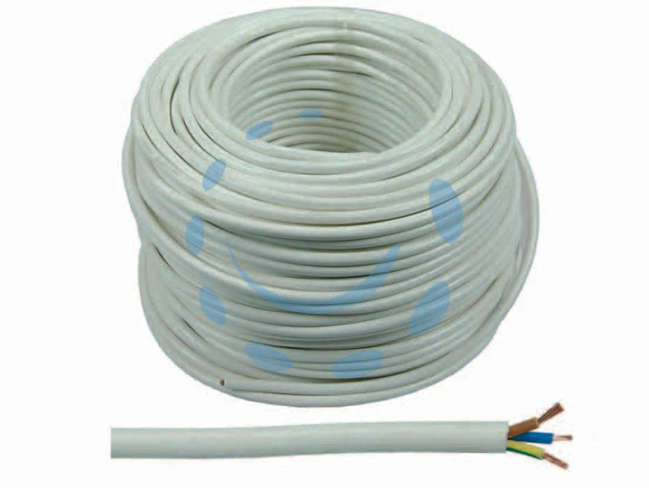 Cavo elettrico multipolare similgomma bianco h05vv-f - 3x mmq.2,5 colore bianco - cavo elettrico similgomma multipolare tondo, H05VV-F