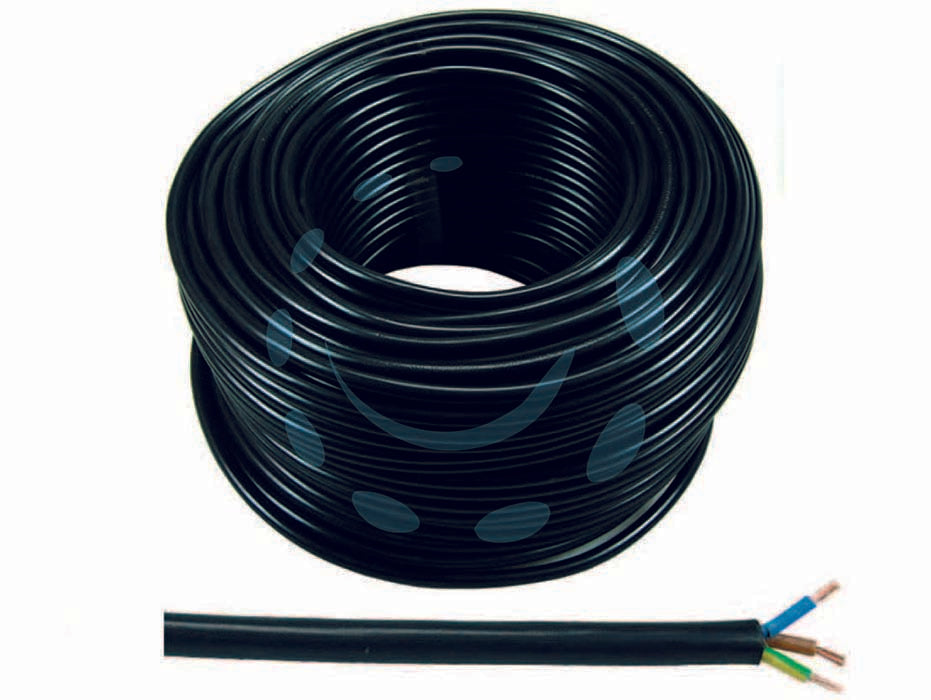 Cavo elettrico multipolare similgomma nero h05vv-f - 3x mmq.2,5 colore nero - cavo elettrico similgomma multipolare tondo, H05VV-F