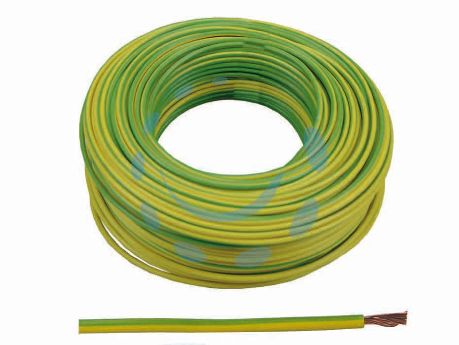 Cavo elettrico unipolare antifiamma giallo/verde - 1x mmq.1,5 colore giallo/verde - cavo elettrico unipolare flessibile tondo, antifiamma, FS17, conforme al Regolamento UE CPR 305/2011