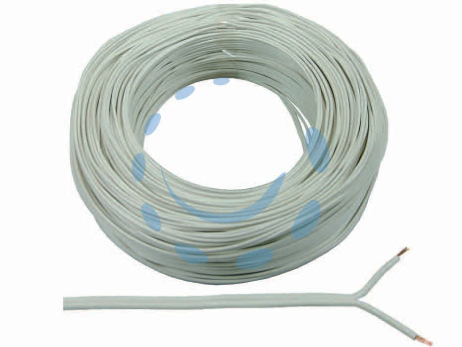 Cavo elettrico bipolare piattina costa stretta bianco - 2x mmq.0,50 colore bianco - cavo elettrico piattina bipolare costa stretta