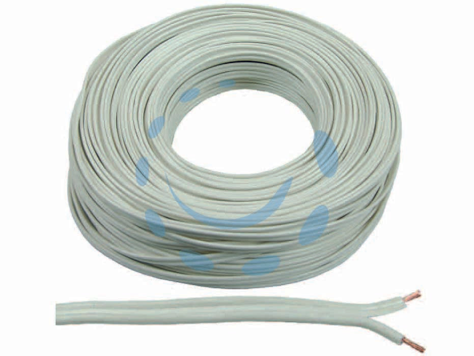 Cavo elettrico bipolare piattina costa larga bianco - 2x mmq.1 colore bianco - cavo elettrico piattina bipolare costa larga