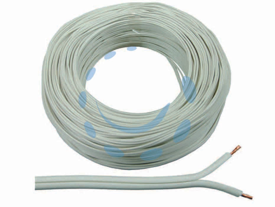 Cavo elettrico bipolare bianco h03-vhfi - 2x mmq.1 colore bianco - cavo elettrico bipolare per elettrodomestici, semicilindrico divisibile, H03-VHFI