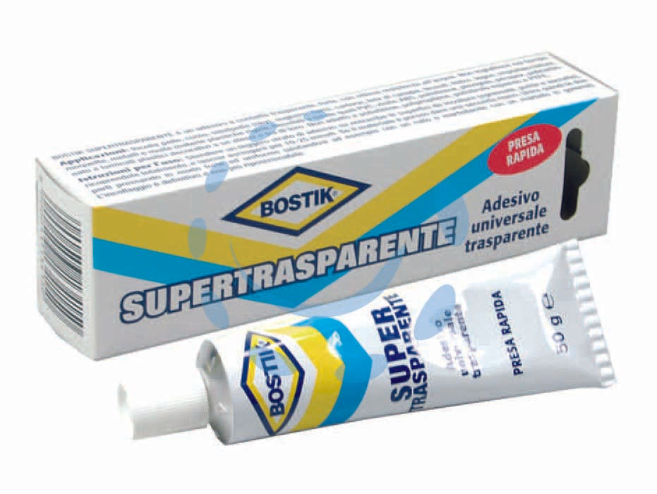 Bostik trasparente - gr.50 in tubetto - adesivo a contatto, incolore universale, elastico, a presa rapida resiste a temperature alte 90°C. ottima resistenza all’acqu...