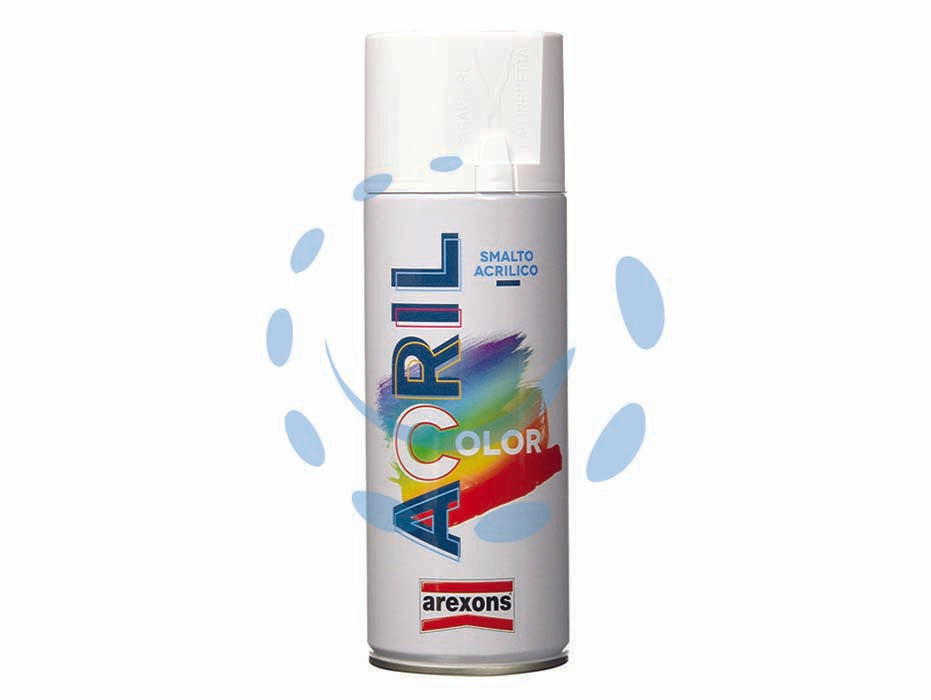 Acrilcolor smalto acrilico spray - ml.400 - bianco lucido RAL 9010 (3931) - in bomboletta spray, applicazione: adatto per tutte le superfici, interni/esterni, base acrilica, contiene resina acrilica ch...