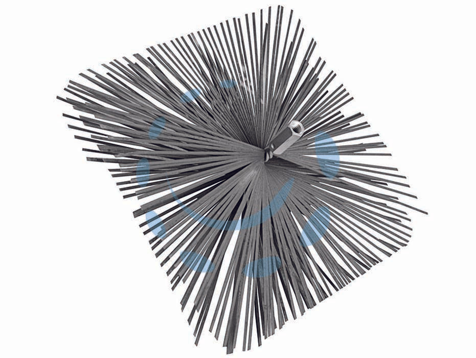 Scovolo quadro in acciaio piatto - cm.25x25 - professionale per la pulizia del camino, attacco femmina ø mm.12 MA con foro trasversale per essere usato sia con le aste in ...