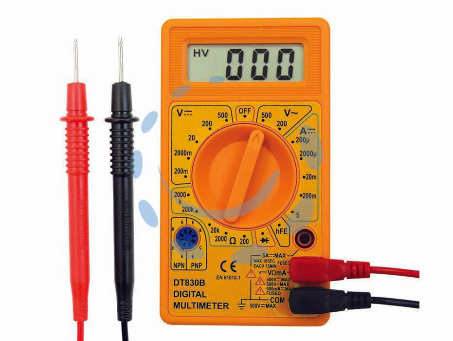 Tester digitale elettronico - tester di continuità ascoltabile, misura la tensione CC e CA, l'intensità CC e la resistenza, testa transitors, diodi e batte...