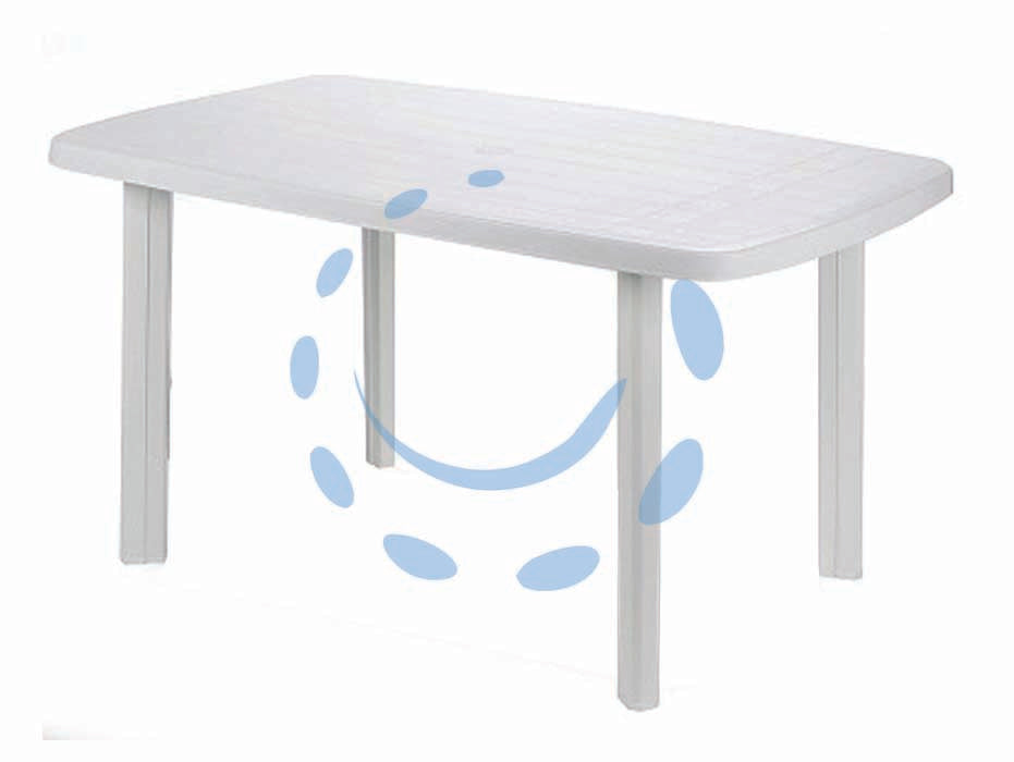 Tavolo da giardino faro bianco cm.135x82x72h. - cm.137x85x72h. - peso kg.9,5 - componibile ovale in polipropilene